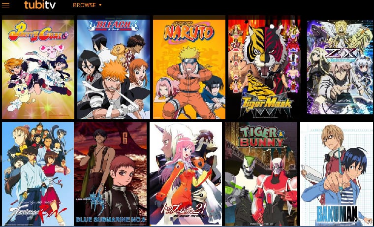 Tubi TV Anime grátis