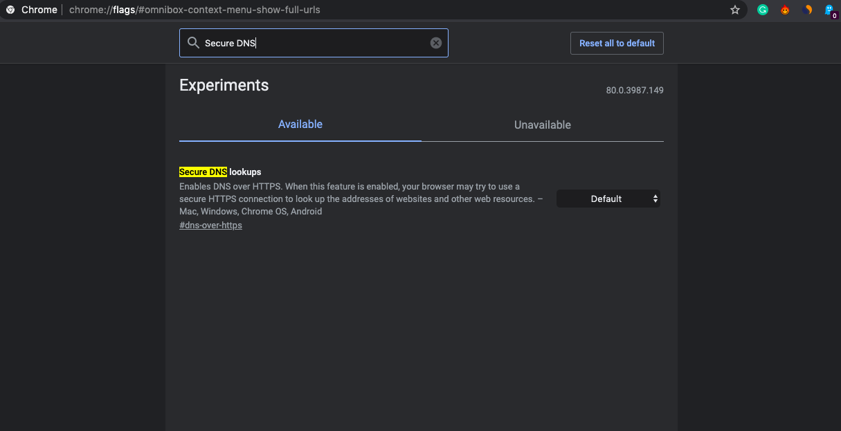 HTTPS de busca segura de DNS