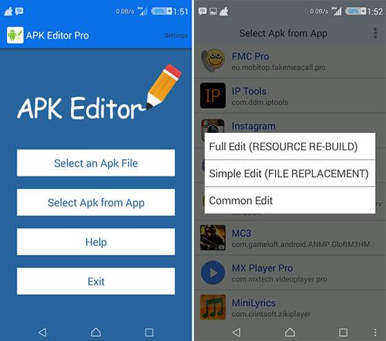 Aplikacija APK Editor