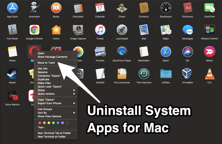 ถอนการติดตั้ง System Apps สำหรับ Mac