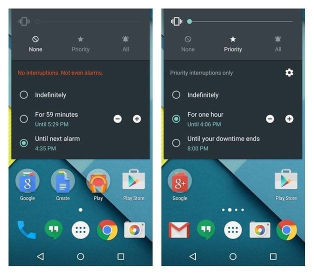 โหมดเงียบของ Android 5.1