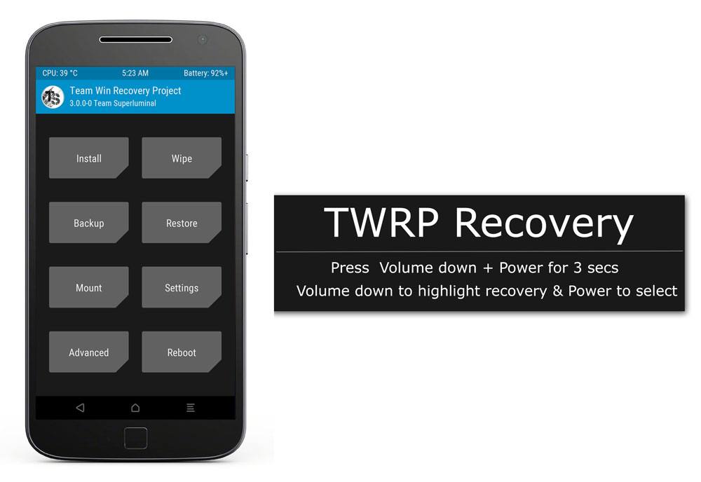 TWRP-palautus Motorola G4 Plus -puhelimelle