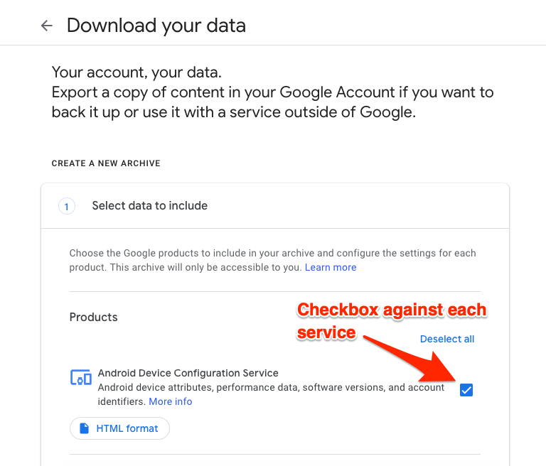 Laden Sie Ihre Daten Google Takeout herunter