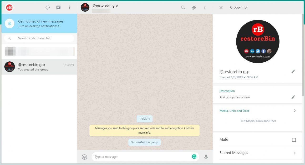 WhatsApp Web Chat-venster