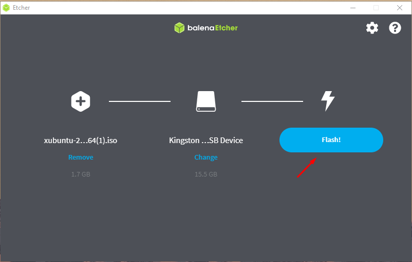 Kun ISO-tiedosto on valittu, aloita napsauttamalla “Flash” -painiketta